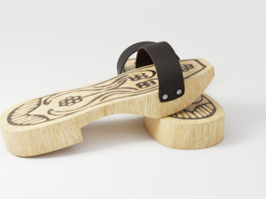 wooden clogs Model 3D