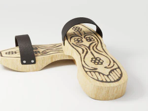 wooden clogs 3D Model