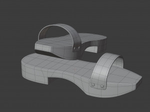 wooden clogs Model 3D