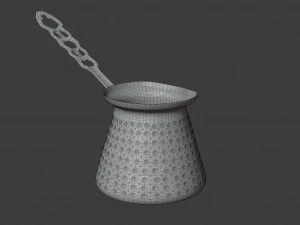 teko kopi tembaga Model 3D