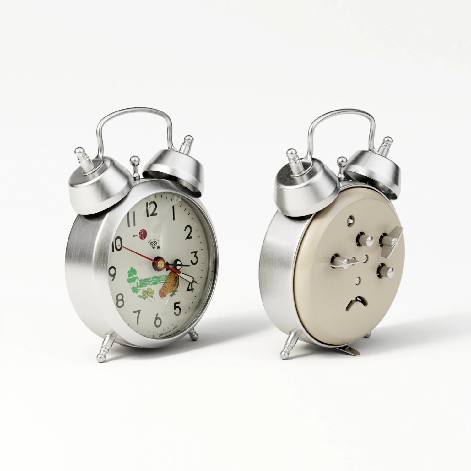 pecking chicken wind up alarm clock 3D Model .c4d .max .obj .3ds .fbx .stl .blend