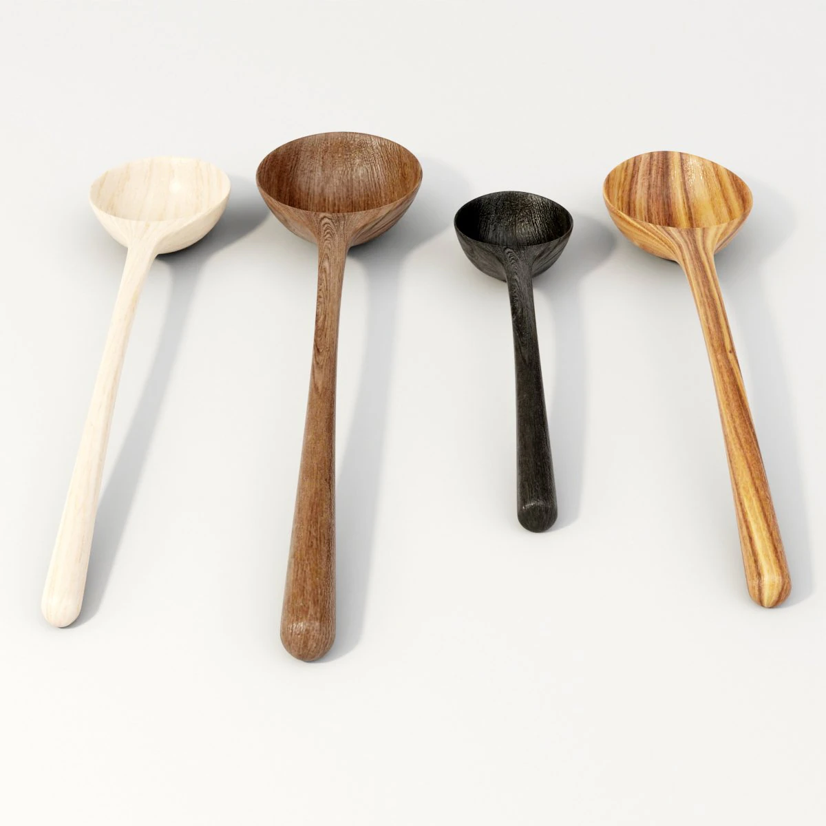 Cucharas de madera Modelo 3D .c4d .max .obj .3ds .fbx .stl .blend 