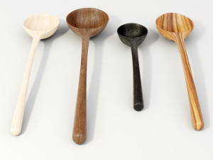 Wooden spoons 3D Model