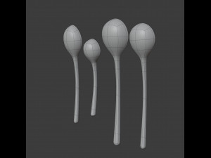 Wooden spoons 3D मॉडल