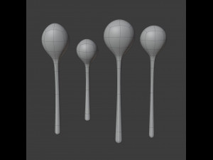 Wooden spoons 3D मॉडल