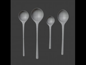 Wooden spoons 3D मॉडल