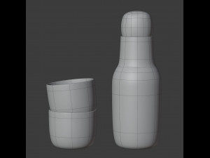 corky carafe and glass set 3D Model