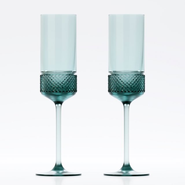 diamond point champagne flutes Modelo 3D .c4d .max .obj .3ds .fbx .stl .blend 