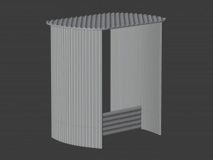 fluted side table 3D Модель