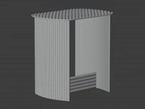 溝付きサイドテーブル 3Dモデル