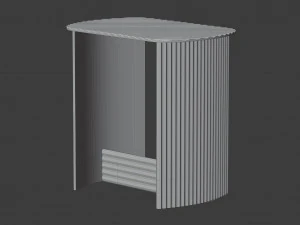 溝付きサイドテーブル 3Dモデル