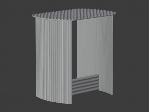 fluted side table 3D Модель