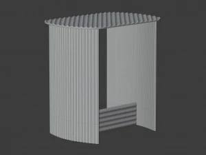 溝付きサイドテーブル 3Dモデル