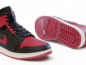3D model Scanned Nike air jordan 13 x clot low basketball shoes VR