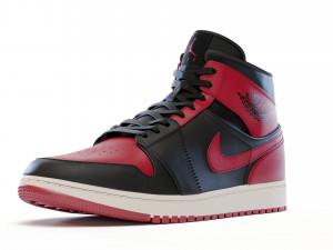 nike air jordan 1 mid banned Modelo 3D