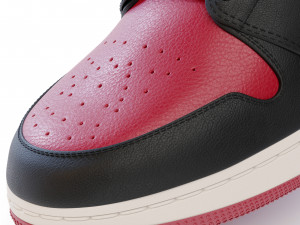 nike air jordan 1 mid banned Modelo 3D