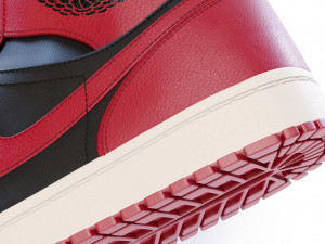 nike air jordan 1 mid banned Modelo 3D