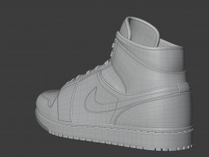nike air jordan 1 mid banned Modelo 3D