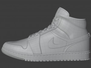 nike air jordan 1 mid banned Modelo 3D