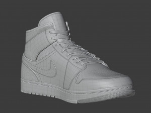 nike air jordan 1 mid banned Modelo 3D