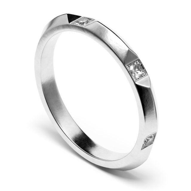 band ring with diamonds 3D Model .c4d .max .obj .3ds .fbx .stl .blend 