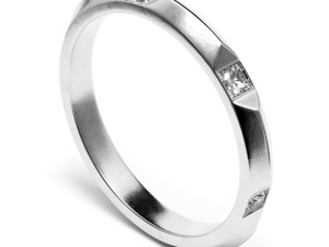 band ring with diamonds 3D Model