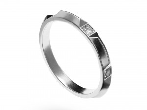 band ring with diamonds 3D Model
