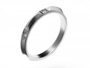 band ring with diamonds 3D Model
