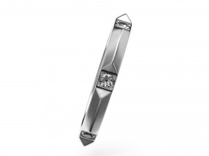 band ring with diamonds 3D Model