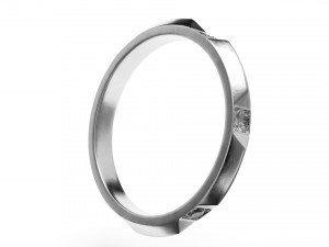band ring with diamonds 3D Model