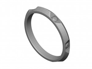 band ring with diamonds 3D Model