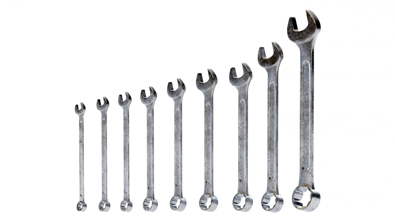 Combination Spanner Set 3D Model .c4d .max .obj .3ds .fbx .stl .blend 