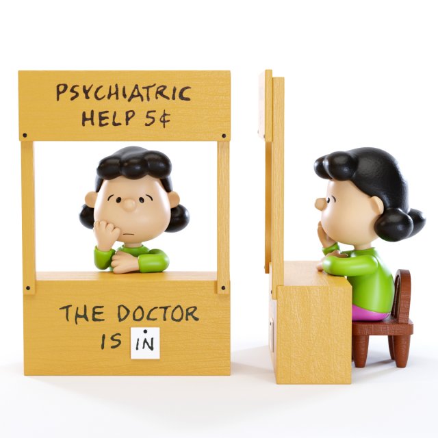 Lucy Psychiatric Booth 3D Model .c4d .max .obj .3ds .fbx .stl .blend 