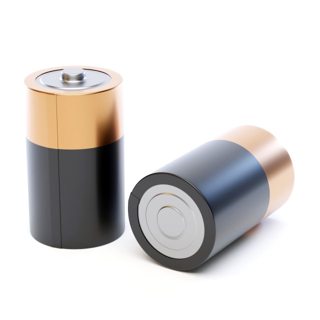 Battery Type D 3D 模型 .c4d .max .obj .3ds .fbx .stl .blend 