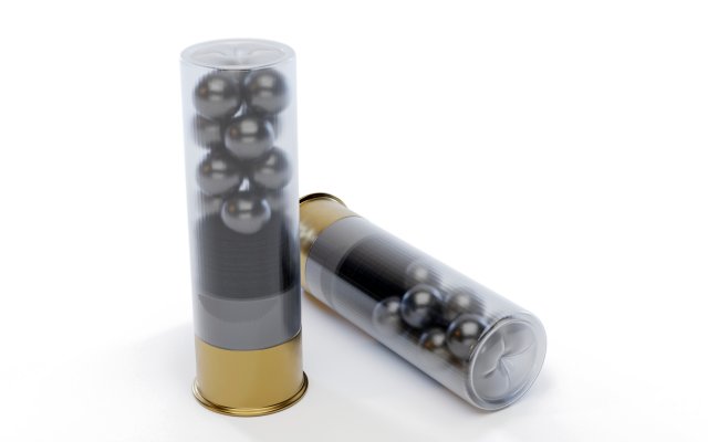 12 ga Buckshot Model 3D .c4d .max .obj .3ds .fbx .stl .blend 