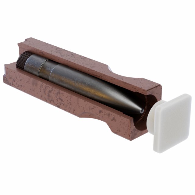 47 33 DM11 Caseless Bullet 3D Model .c4d .max .obj .3ds .fbx .stl .blend 
