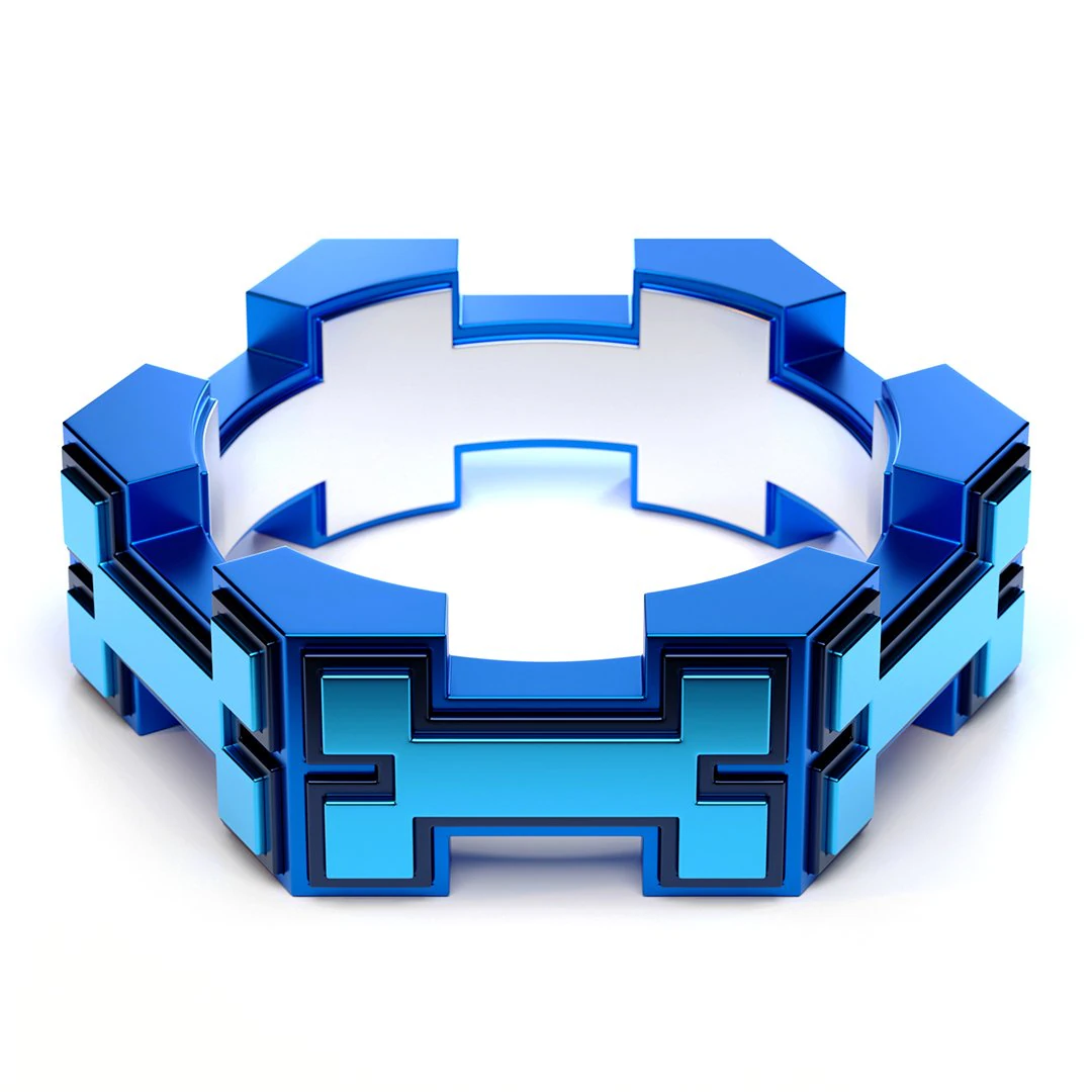 H Bone Ring 3D Model .c4d .max .obj .3ds .fbx .stl .blend 