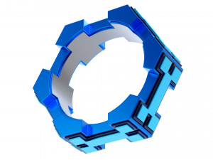 H Bone Ring 3D Модель