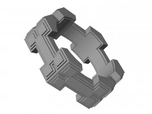 H Bone Ring 3D Model