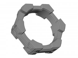 H Bone Ring 3D Модель