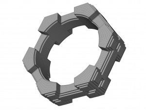 H Bone Ring 3D Модель