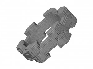 H Bone Ring 3D Model