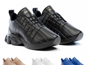 Burberry Quilted Leather Classic Sneakers in 4 Colours 3D Model