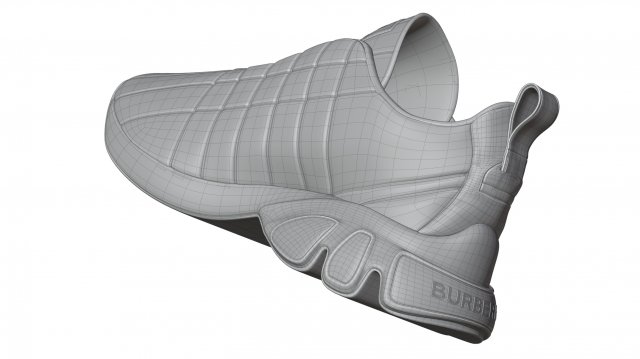 Burberry Quilted Leather Classic Sneakers in 4 Colours Modelo 3D