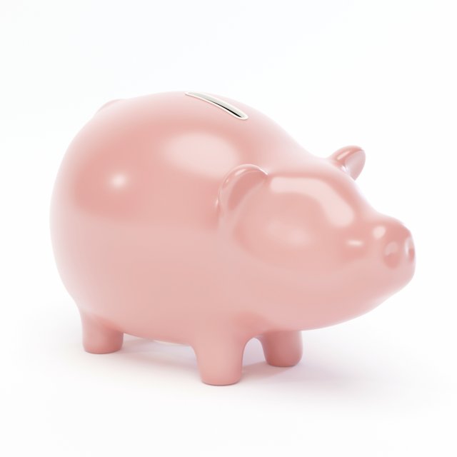 Piggy Bank 3D Model .c4d .max .obj .3ds .fbx .stl .blend 