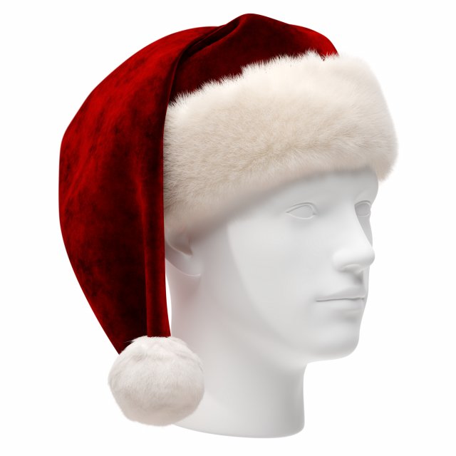 Santa Hat 3D Модель .c4d .max .obj .3ds .fbx .stl .blend 