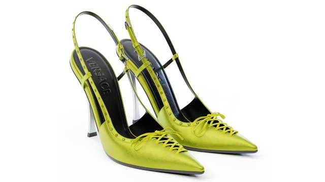 Versace Laced Pin Point Slingback Pumps Model 3D .c4d .max .obj .3ds .fbx .stl .blend 