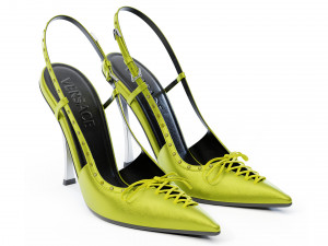 Versace Laced Pin Point Slingback Pumps 3D Model