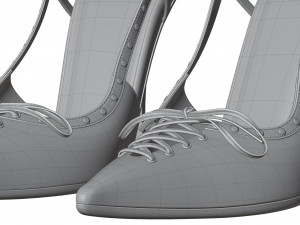 Versace Laced Pin Point Slingback Pumps Model 3D