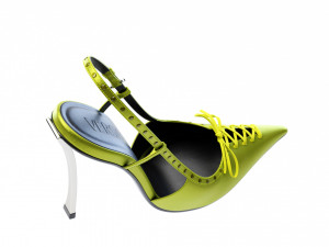 Versace Laced Pin Point Slingback Pumps Model 3D